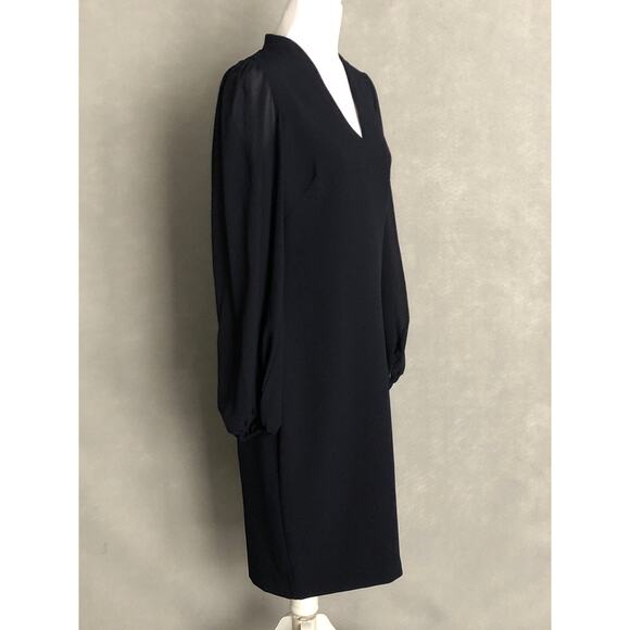 Vince Camuto Women's Size 6 V-Neck Sheer Puff Sleeve Shift Dress NEW - Picture 4 of 8